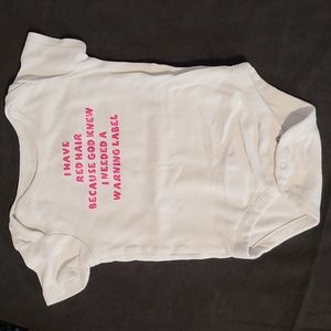 6-12M Red Hair Warning onsie
